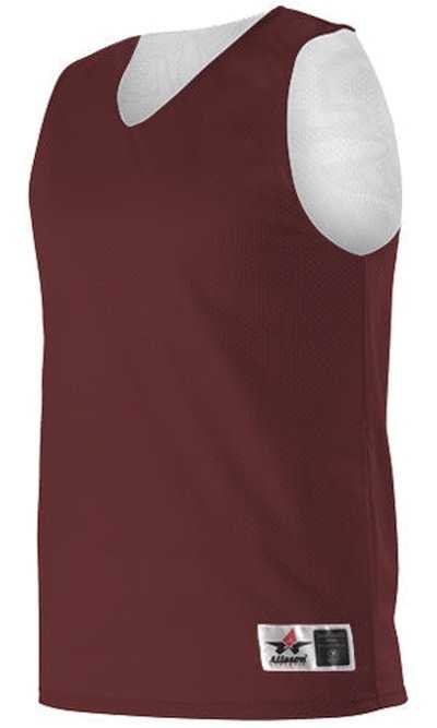 Alleson Athletic 560R Adult Reversible Mesh Tank - Maroon White - HIT a Double - 1