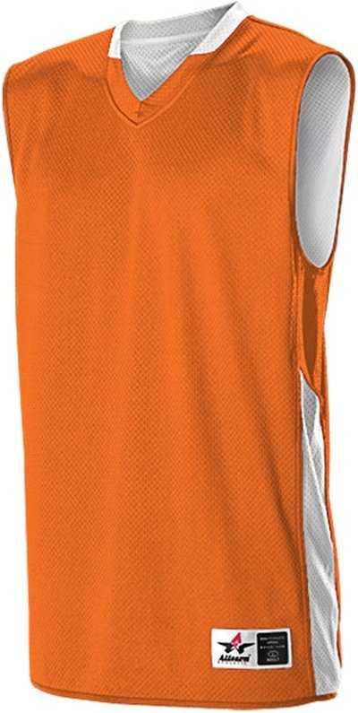 Alleson Athletic 589RSPY Youth Single Ply Reversible Jersey - Orange White - HIT a Double - 1
