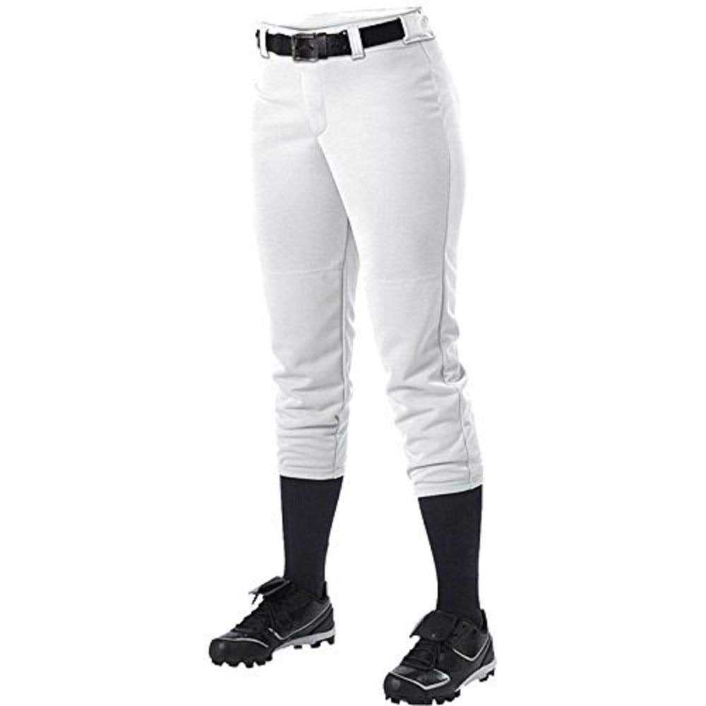 Alleson Athletic 605PBWY Girl's Fastpitch Pant - White - HIT a Double - 1