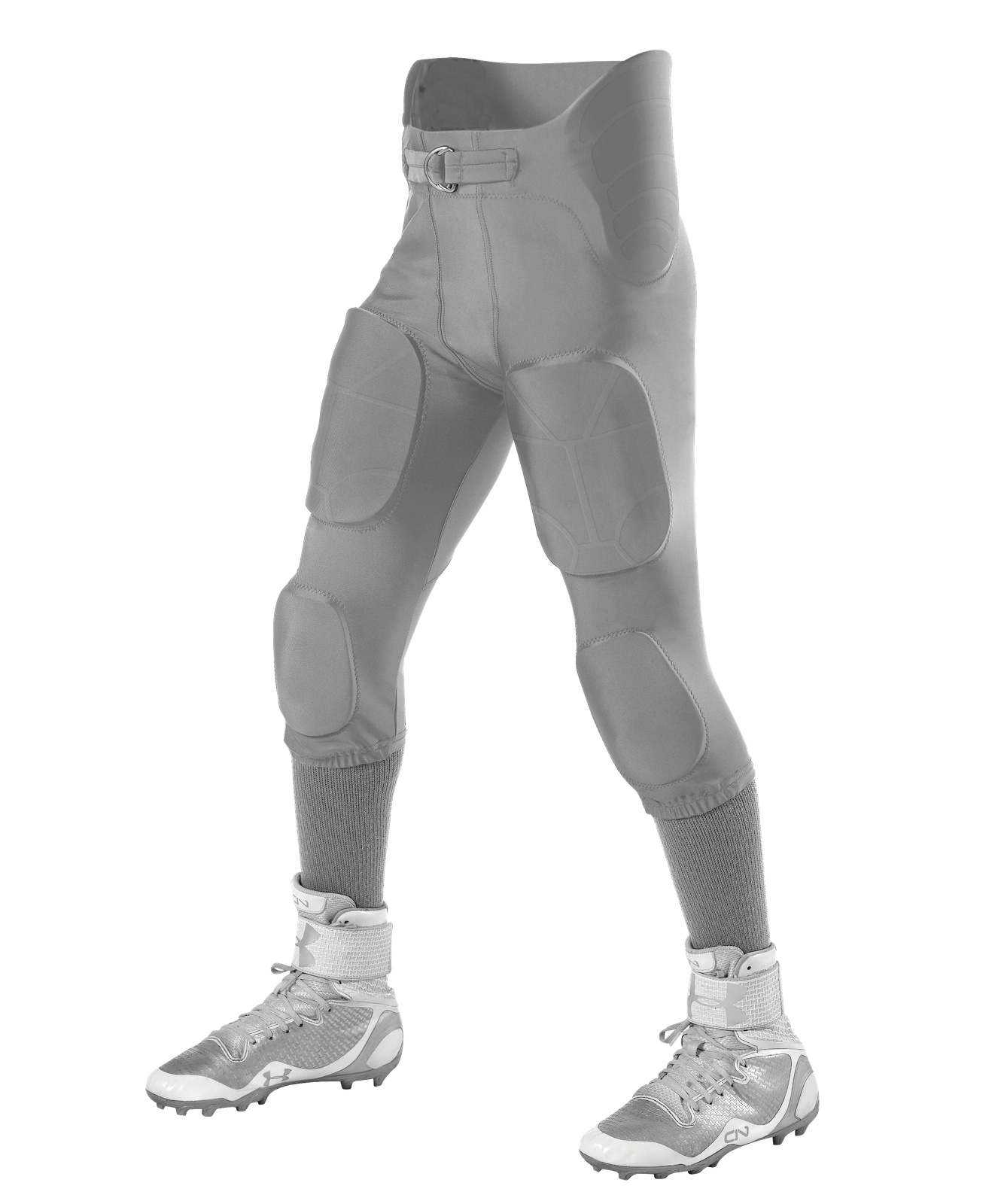 Alleson Athletic 6857PY Youth Icon Integrated Football Pants - Silver - HIT a Double - 1