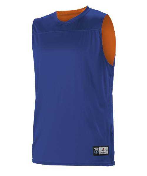 Alleson Athletic A105BA Adult NBA Blank Reversible Game Jersey - Royal Orange - HIT a Double - 1