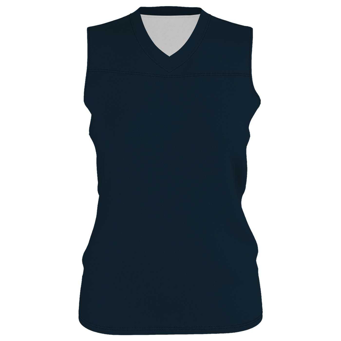 Alleson Athletic A105BG Girl's Blank Reversible WNBA Racerback Jersey - Navy White - HIT a Double - 1