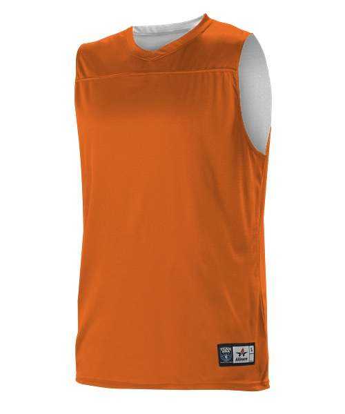 Alleson Athletic A105BY Youth NBA Blank Reversible Game Jersey - Orange White - HIT a Double - 1