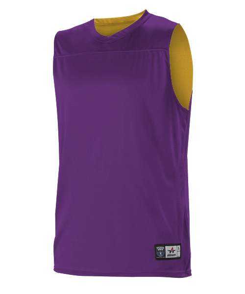 Alleson Athletic A105BY Youth NBA Blank Reversible Game Jersey - Purple Gold - HIT a Double - 1