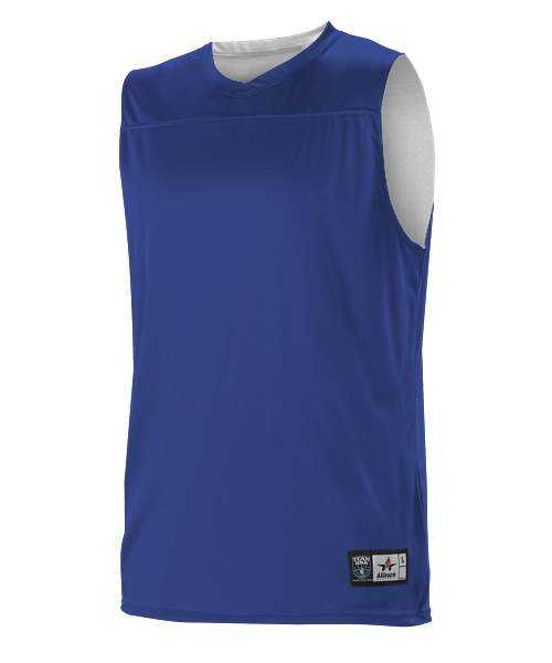Alleson Athletic A105BY Youth NBA Blank Reversible Game Jersey - Royal White - HIT a Double - 1