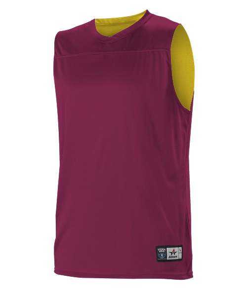 Alleson Athletic A105BY Youth NBA Blank Reversible Game Jersey - Wine Gold - HIT a Double - 1