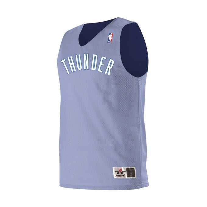 Alleson Athletic A115LY Youth NBA Logo'd Reversible Jersey - Columbia Blue Navy Oklahoma City Thunder - HIT a Double - 1