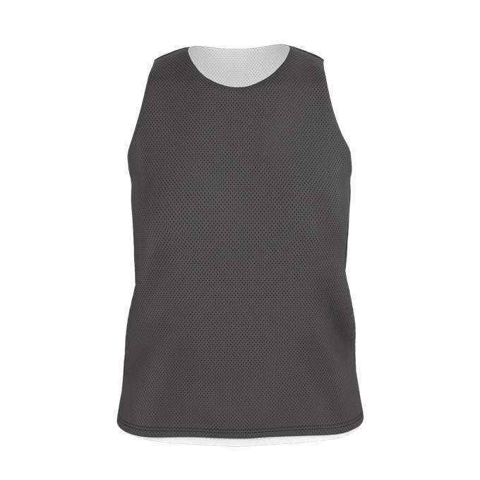 Alleson Athletic LP001W Womens Lacrosse Reversible Pinnie - Charcoal Solid White - HIT a Double - 1