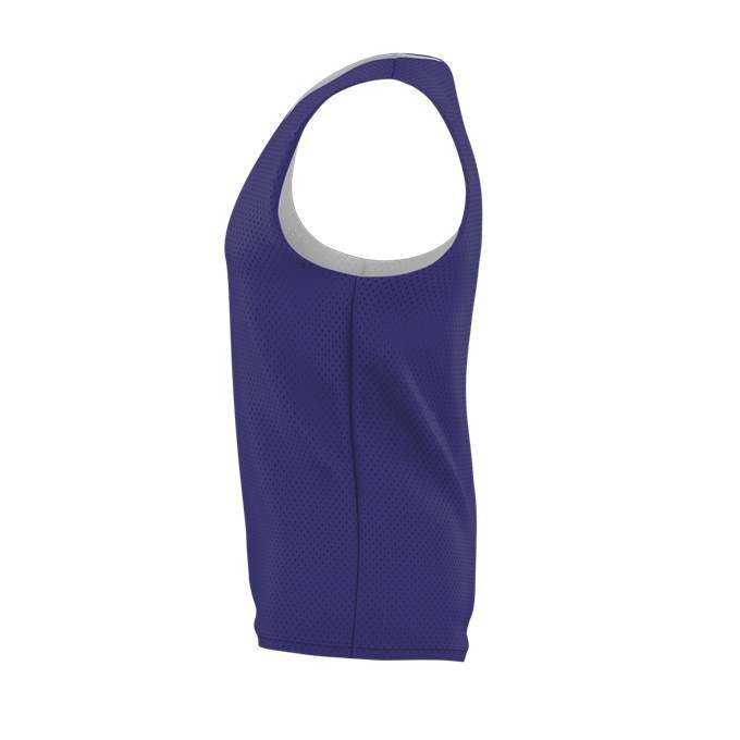 Alleson Athletic LP001Y Youth Lacrosse Reversible Pinnie - Purple White - HIT a Double - 1