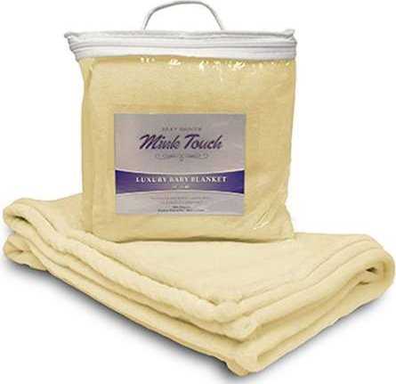 Alpine Fleece 8722 Mink Touch Luxury Baby Blanket - Soft Yellow - HIT a Double - 1