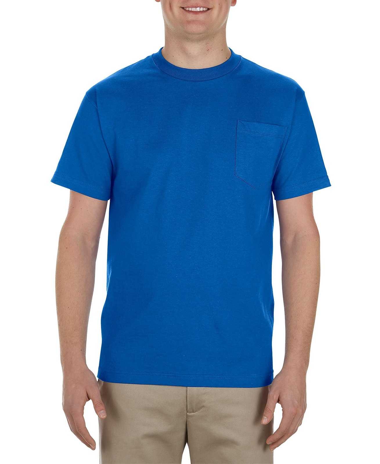 Alstyle 1905 Heavyweight Adult Pocket Tee - Royal - HIT a Double