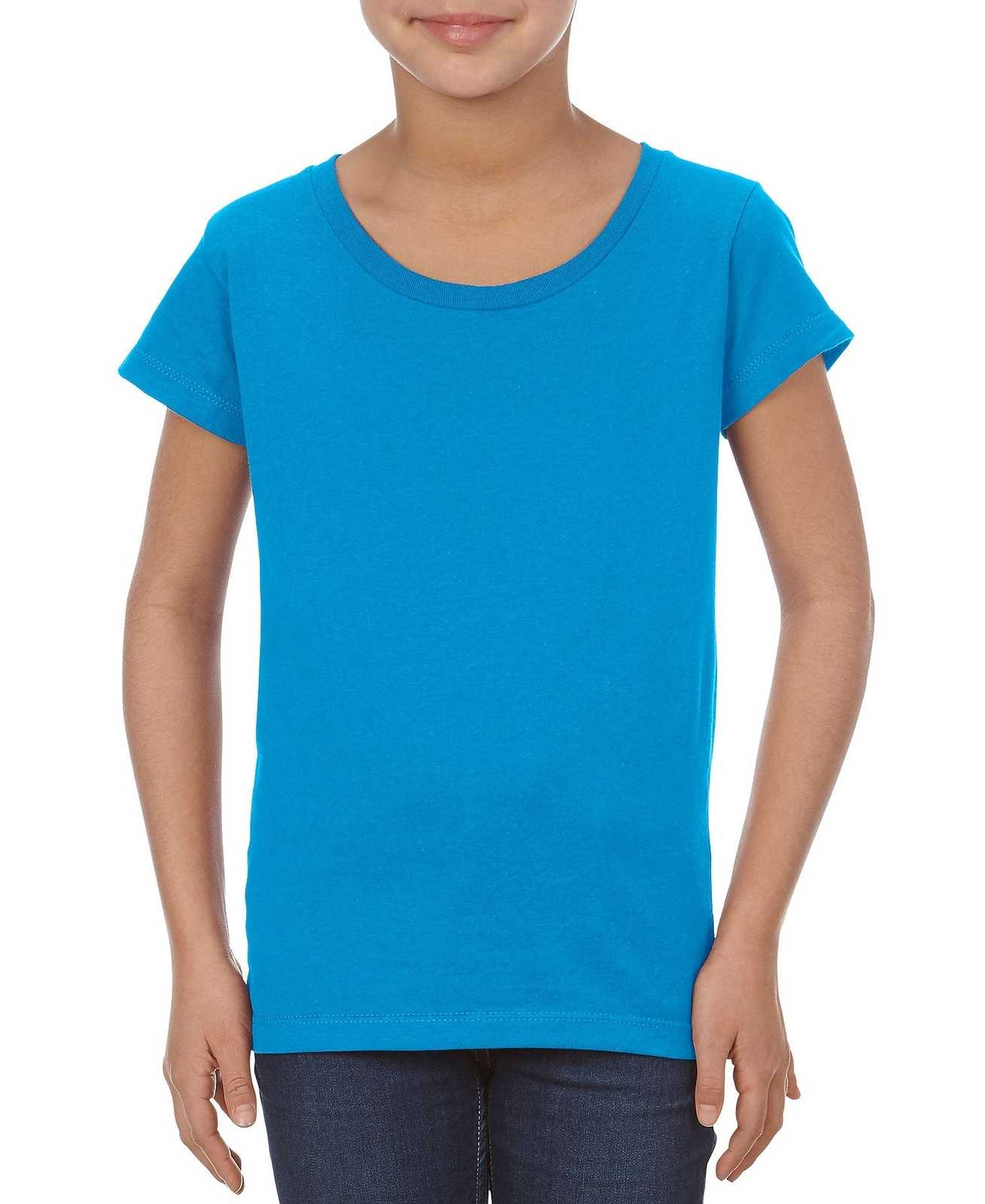 Alstyle 3362 Ultimate Girls Tee - Turquoise - HIT a Double
