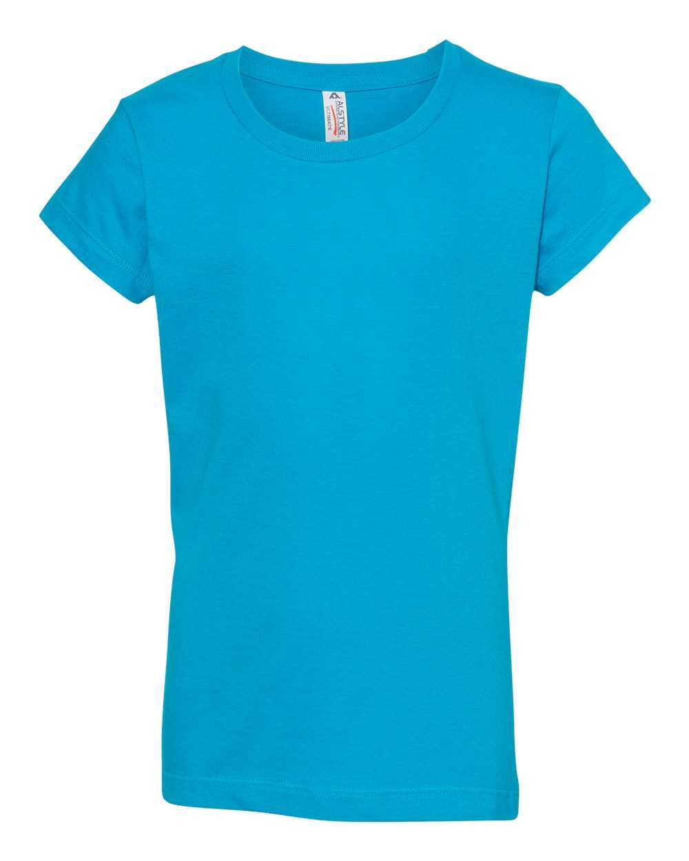 Alstyle 3362 Ultimate Girls Tee - Turquoise - HIT a Double