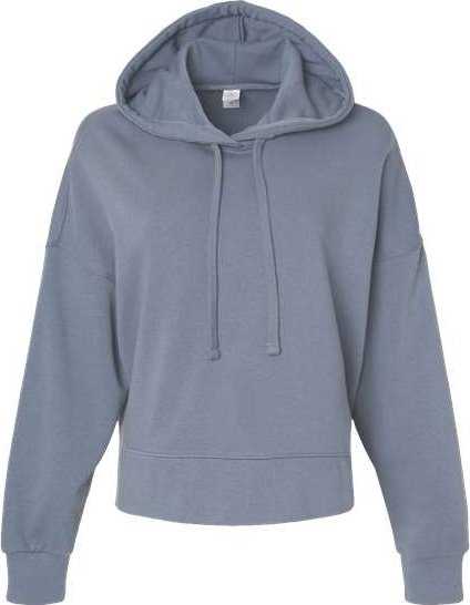 Alternative Apparel 9906ZT Women's Eco-Washed Terry Hooded Sweatshirt - Washed Denim - HIT a Double - 1