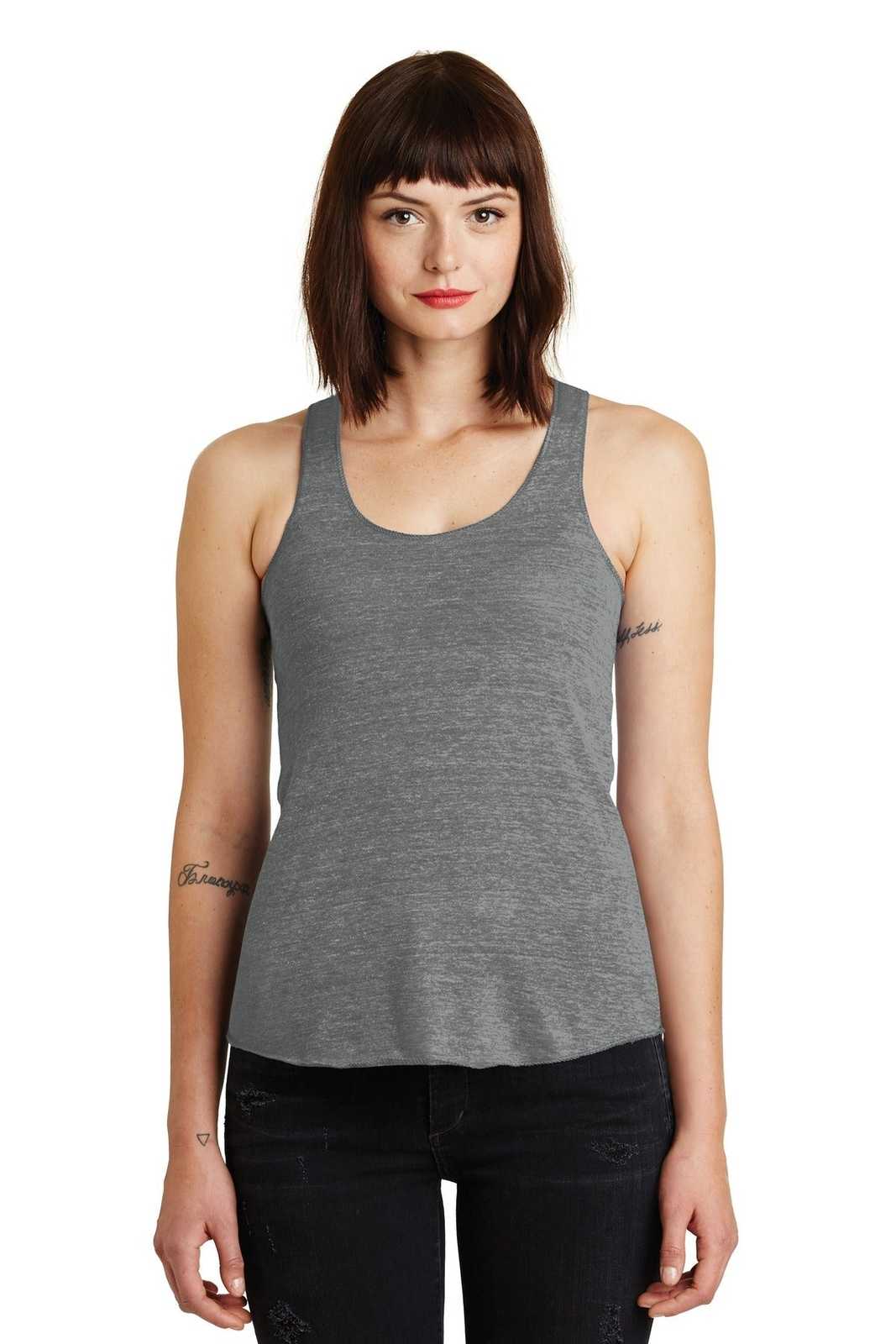 Alternative AA1927 Discontinued Women&#39;s Meegs Eco-Jersey Racer Tank - Eco Gray - HIT a Double - 1