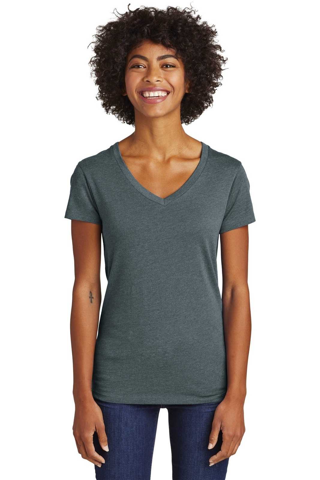 Alternative AA6046 Women's Runaway Blended Jersey V-Neck Tee - Heather Deep Charcoal - HIT a Double - 1
