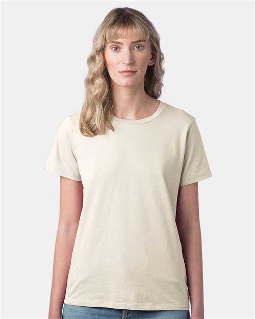 Alternative Apparel 1172 Women's Cotton Jersey Go-To Tee - Natural" - "HIT a Double