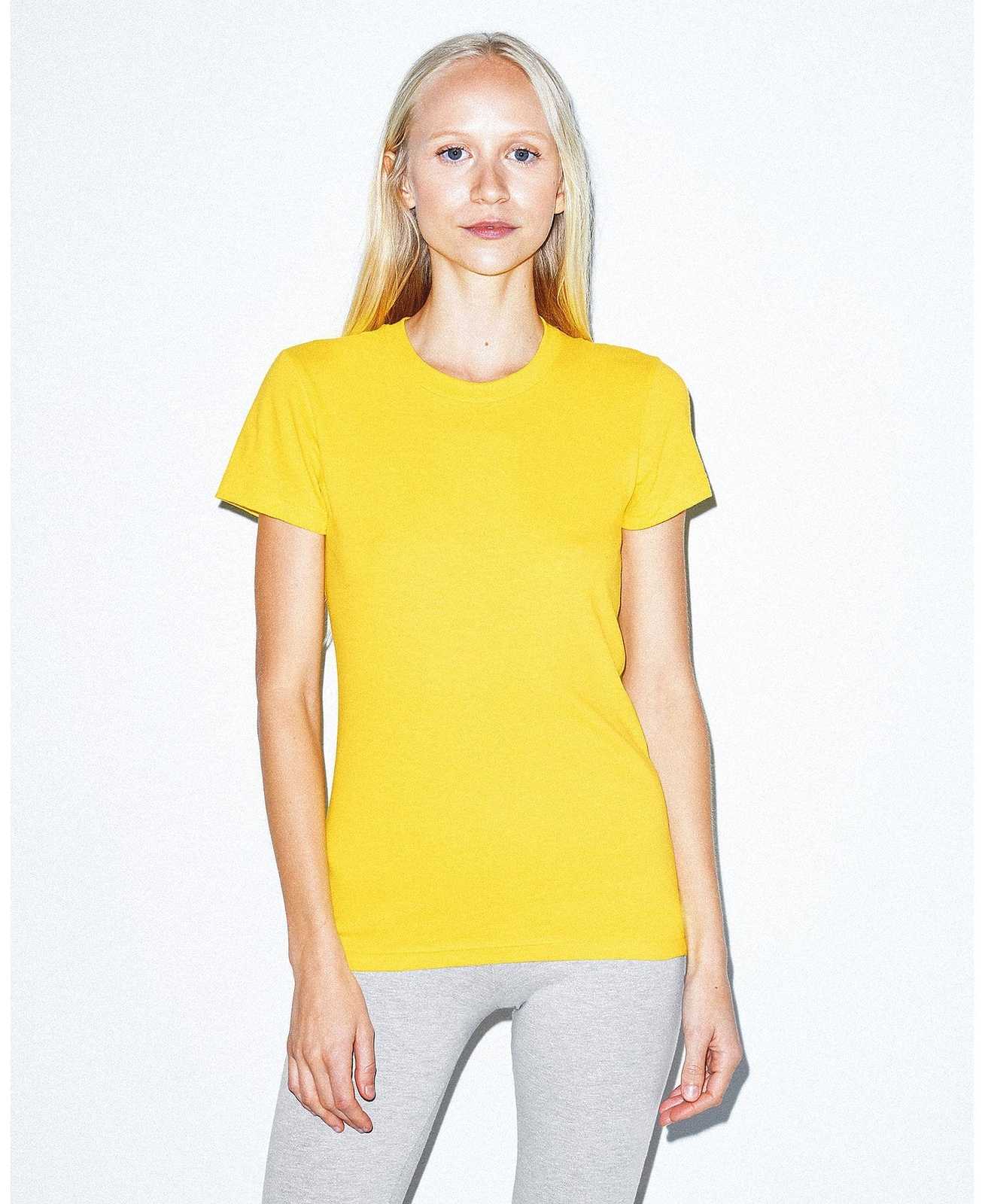 American Apparel 2102W Women's Fine Jersey T-Shirt - Sunshine - HIT a Double