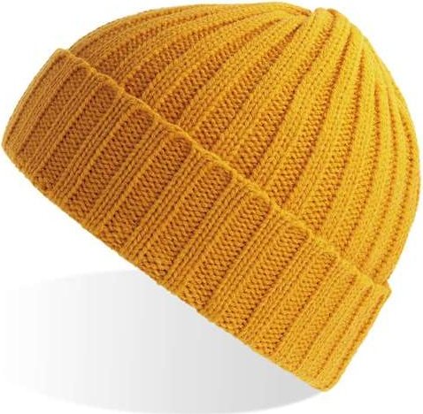 Atlantis Headwear SHOB Shore Sustainable Cable Knit Beanie - Mustard Yellow (Mostarda) - HIT a Double