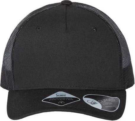 Atlantis Headwear ZION Sustainable Five-Panel Trucker Cap - Black Black" - "HIT a Double