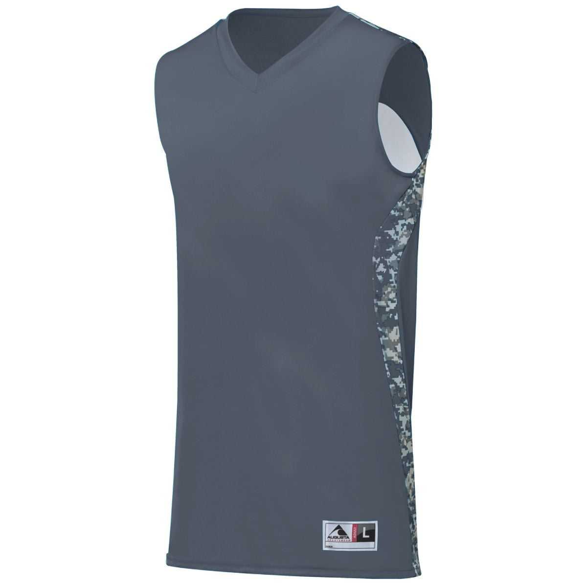 Augusta 1162 Hook Shot Reversible Jersey Youth - Graphite White Digi - HIT a Double