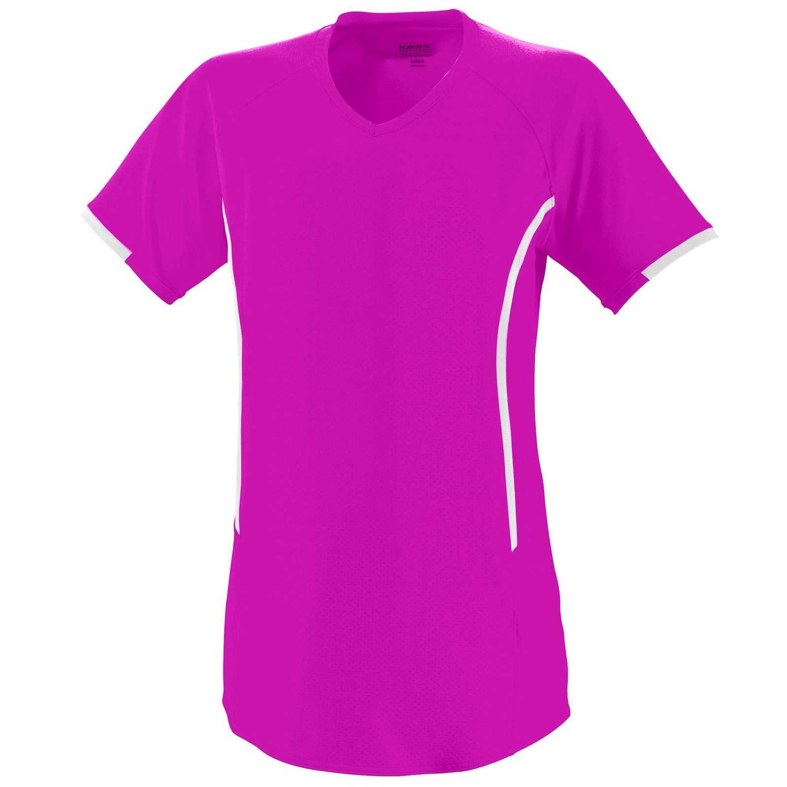 Augusta 1270 Ladies Heat Jersey - Power Pink White - HIT a Double
