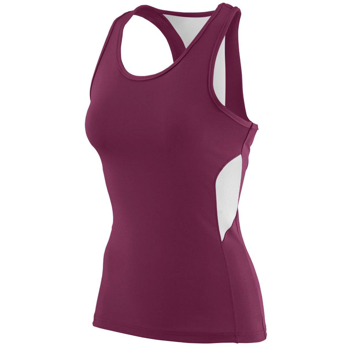 Augusta 1283 Girls Inspiration Jersey - Maroon White - HIT a Double