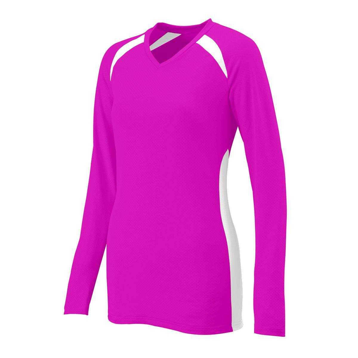 Augusta 1305 Ladies Spike Jersey - Pink White - HIT a Double