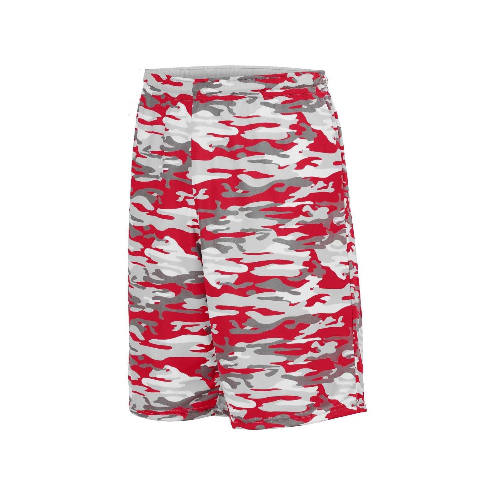 Augusta 1406 Reversible Wicking Short - Red Mod White - HIT a Double
