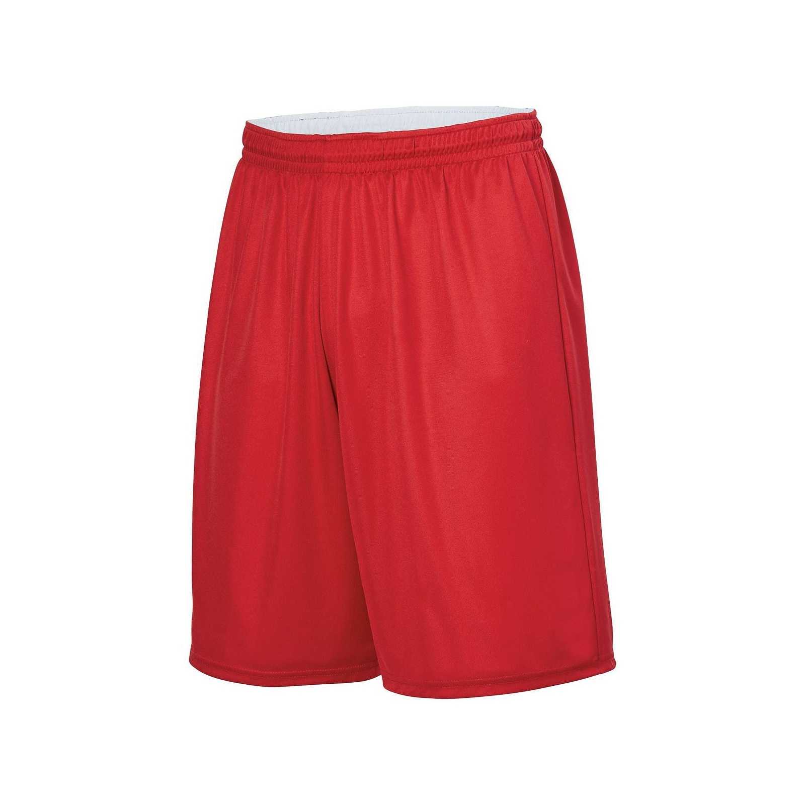 Augusta 1406 Reversible Wicking Short - Red White - HIT a Double