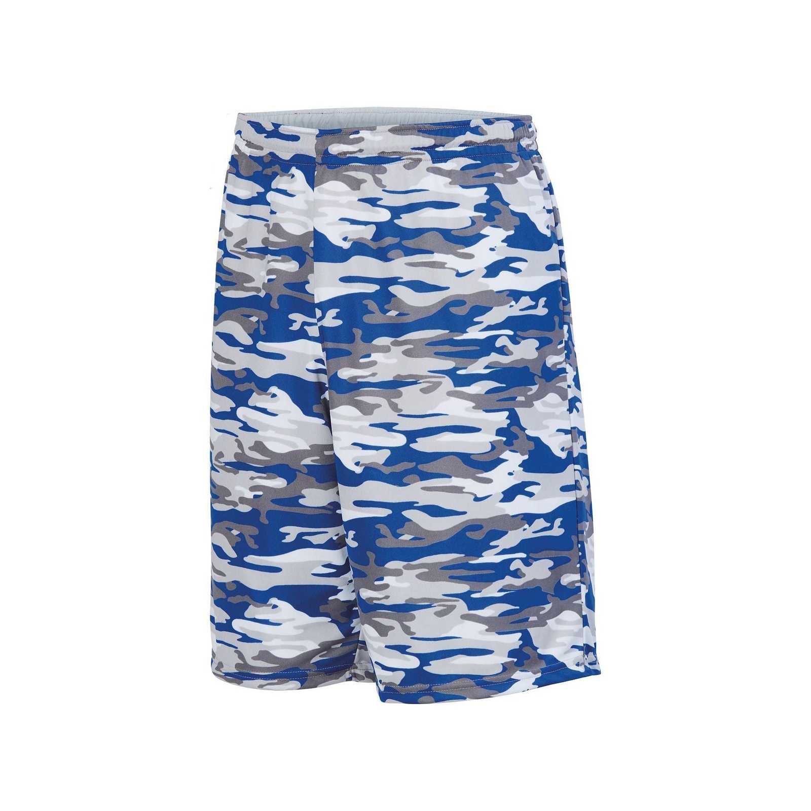 Augusta 1407 Youth Reversible Wicking Short - Royal Mod White - HIT a Double