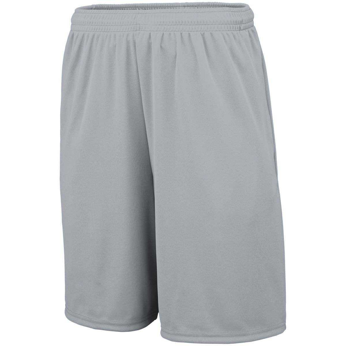 Augusta 1429 Training Short with Pockets - Youth - Light Gray Gray - HIT a Double
