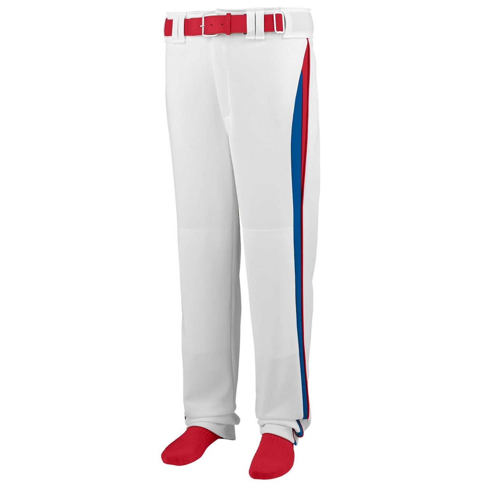 Augusta 1475 Line Drive Baseball Softball Pant - White Royal Red - HIT a Double