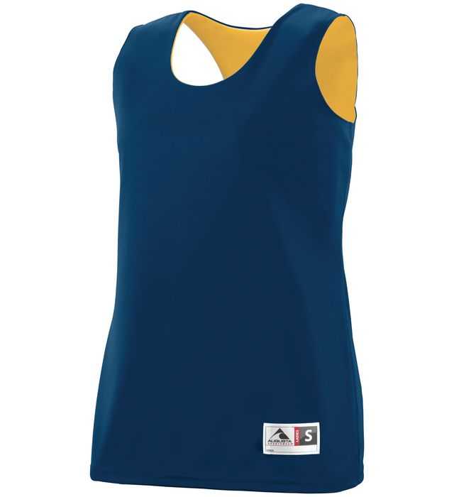 Augusta 147 Ladies Reversible Wicking Tank - Navy Gold - HIT a Double - 1