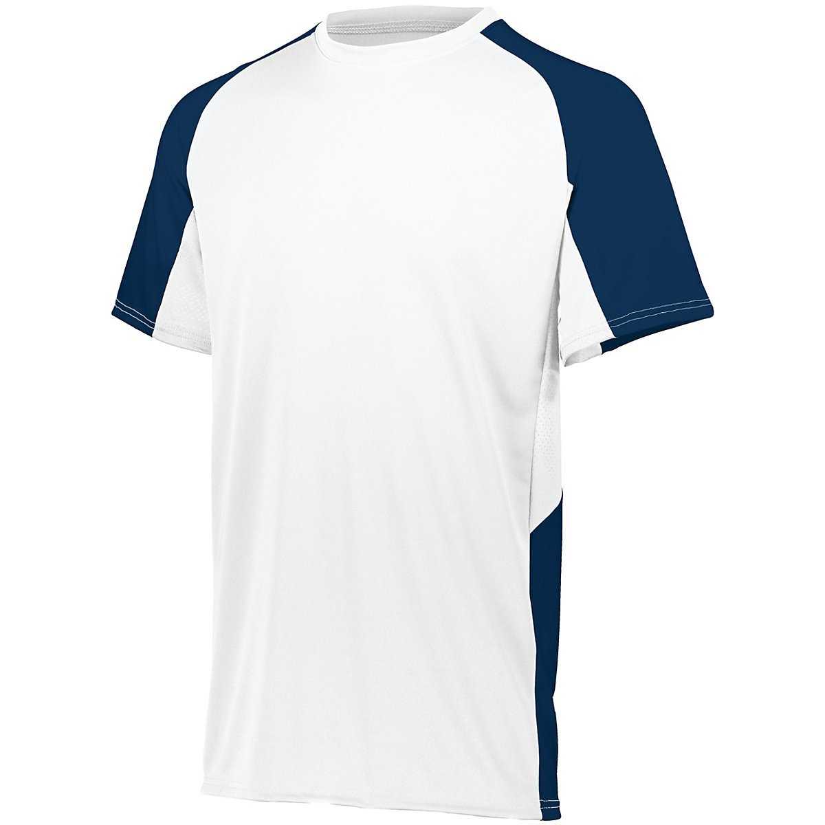 Augusta 1518 Youth Cutter Jersey - White Navy - HIT a Double