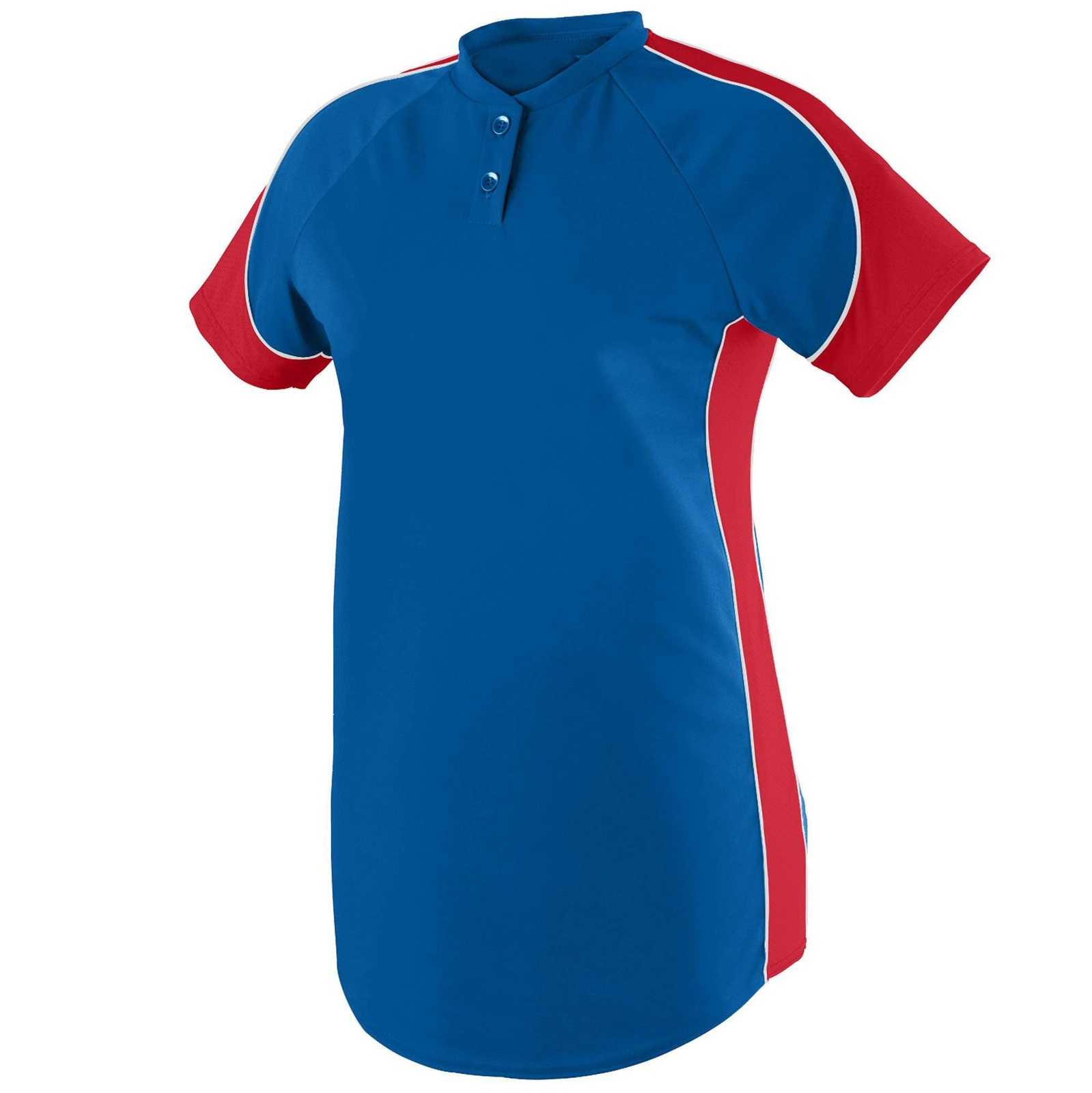 Augusta 1532 Ladies Blast Jersey - Royal Red White - HIT a Double