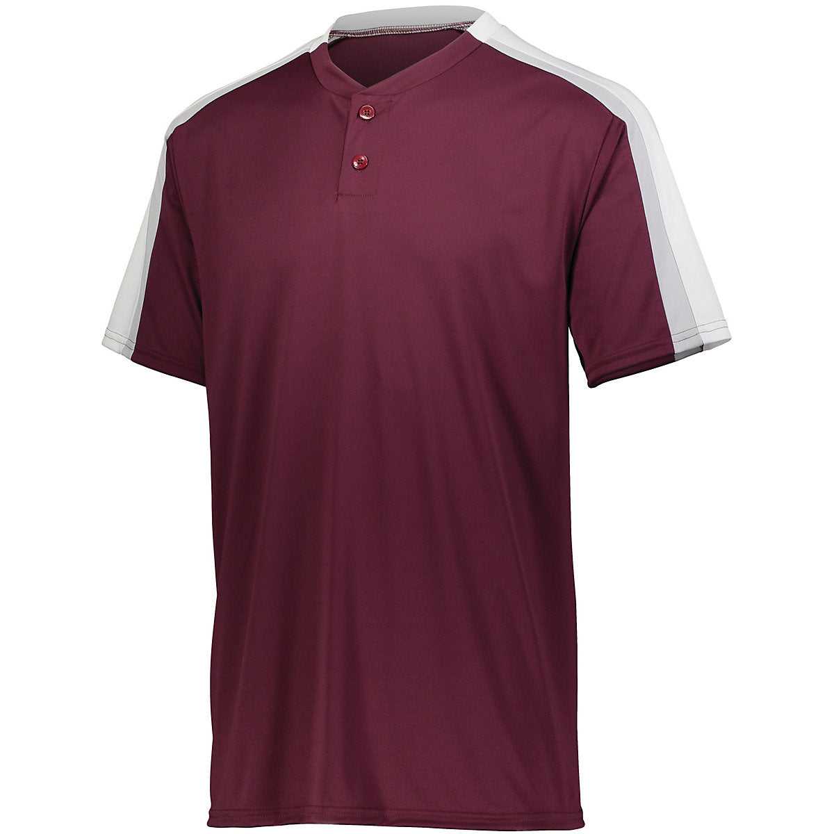 Augusta 1557 Power Plus Jersey 2.0 - Maroon White Silver Grey - HIT a Double