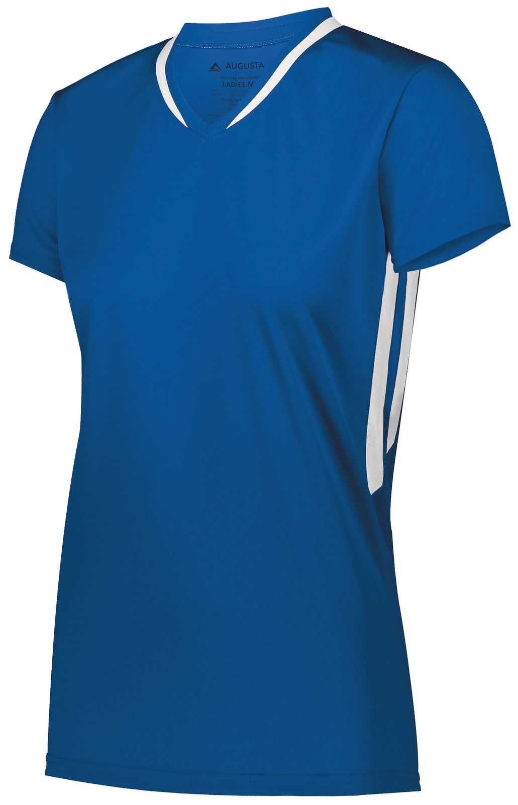 Augusta 1682 Ladies Full Force Short Sleeve Jersey - Royal White - HIT a Double