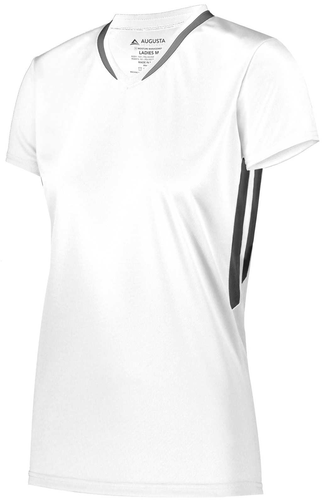 Augusta 1682 Ladies Full Force Short Sleeve Jersey - White Graphite - HIT a Double