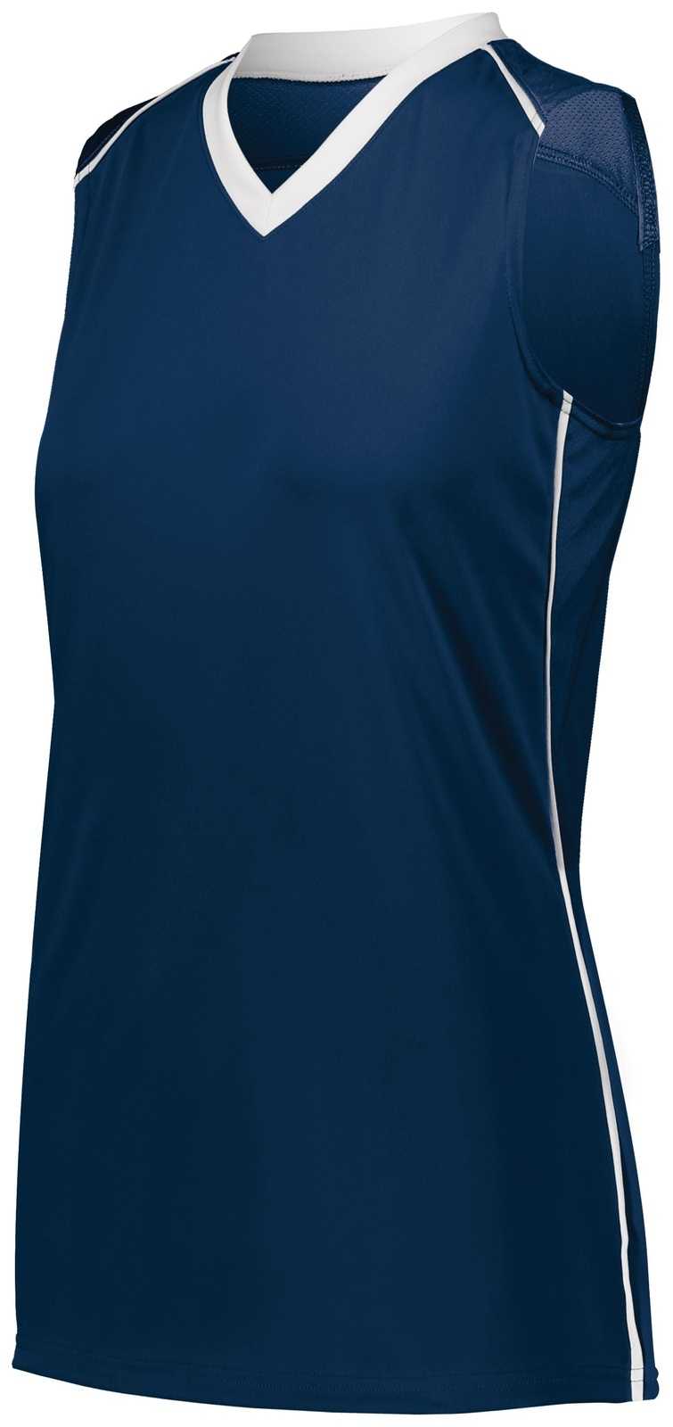 Augusta 1687 Ladies Rover Jersey - Navy White - HIT a Double