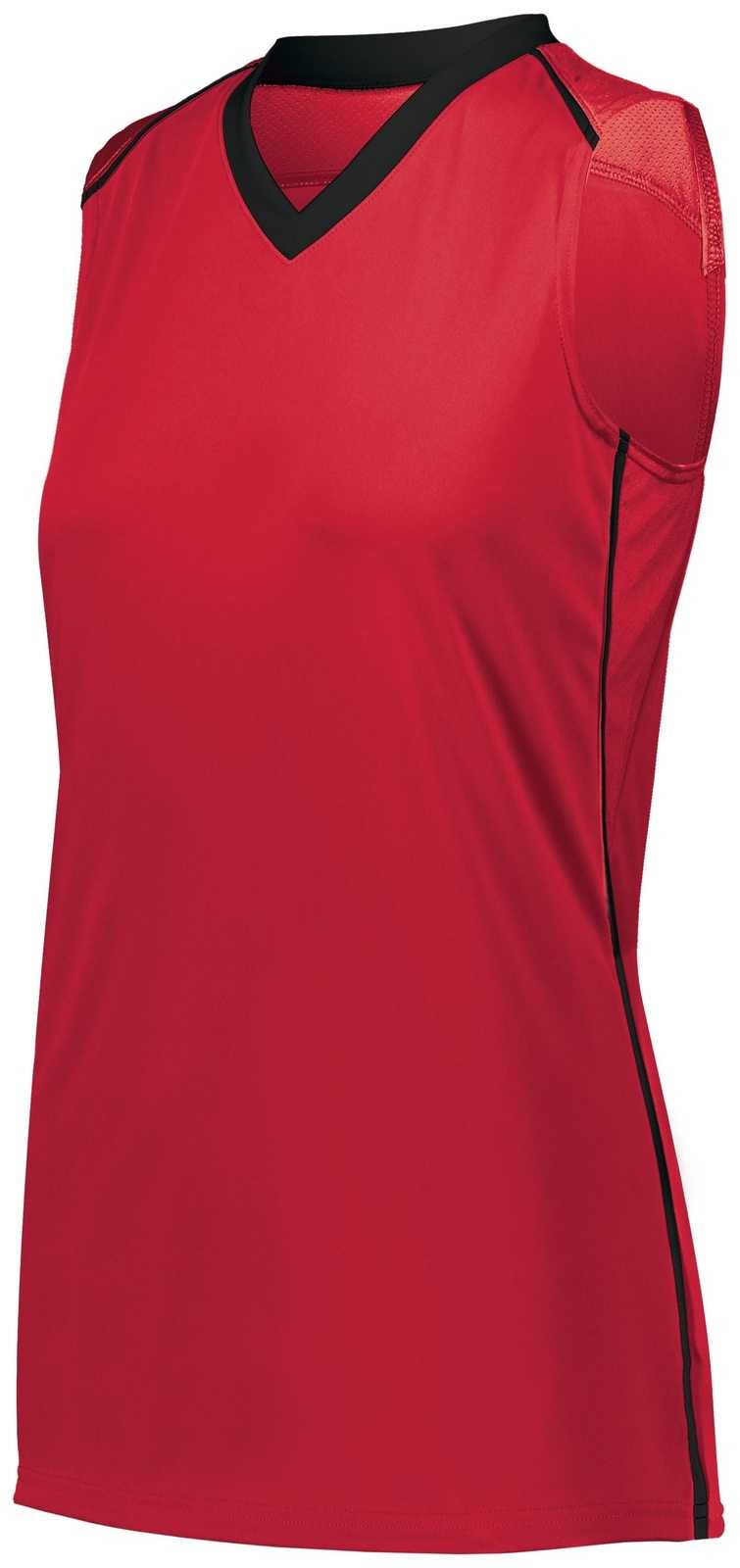 Augusta 1687 Ladies Rover Jersey - Scarlet Black - HIT a Double