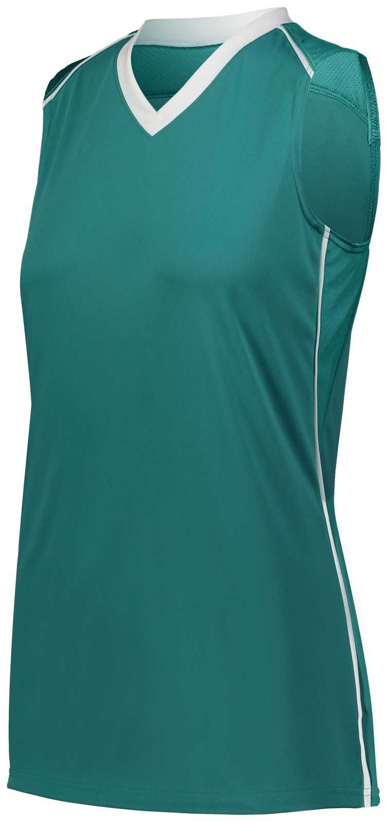 Augusta 1687 Ladies Rover Jersey - Teal White - HIT a Double