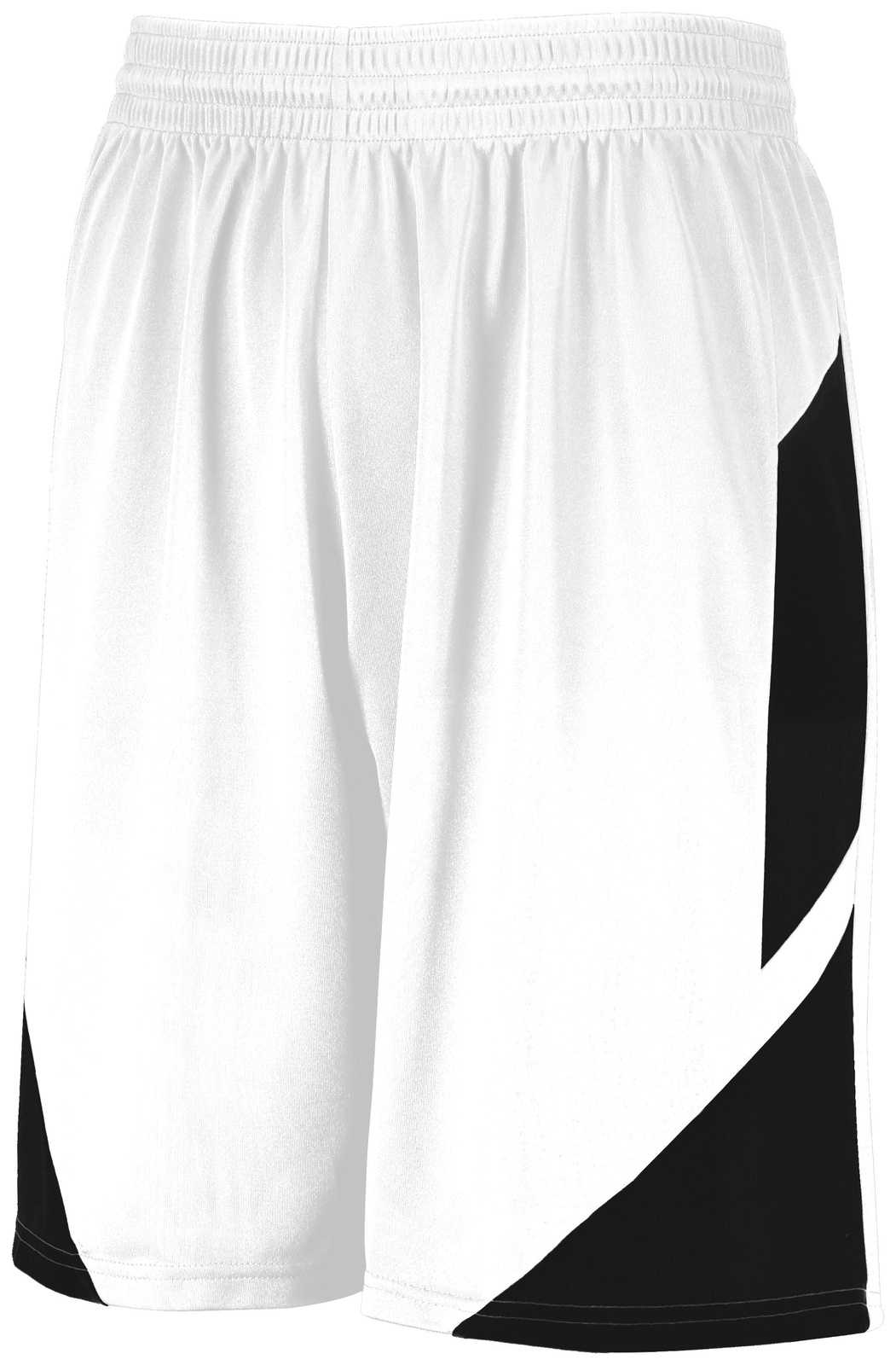 Augusta 1733 Step-Back Basketball Shorts - White Black - HIT a Double