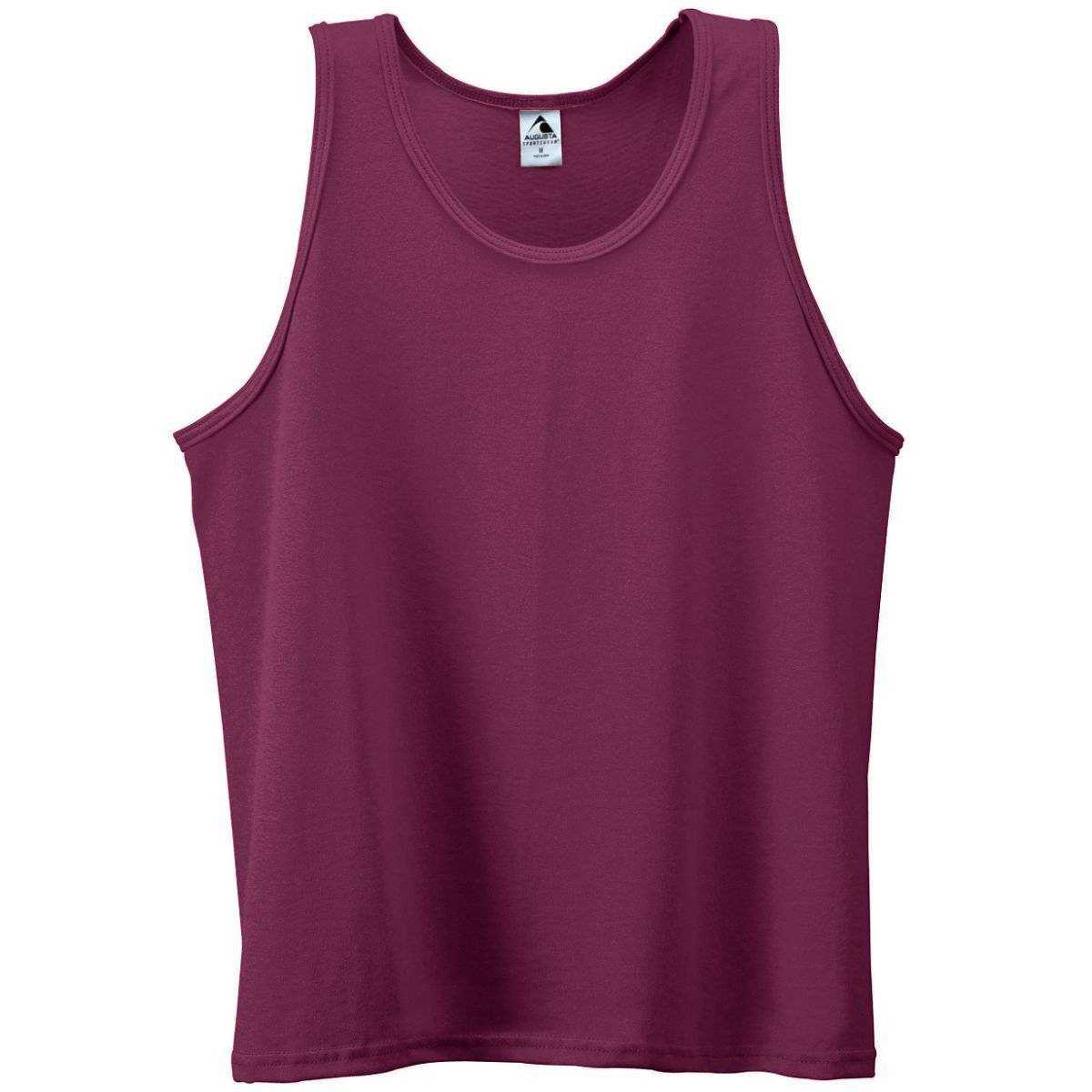 Augusta 180 Poly Cotton Athletic Tank - Maroon - HIT a Double