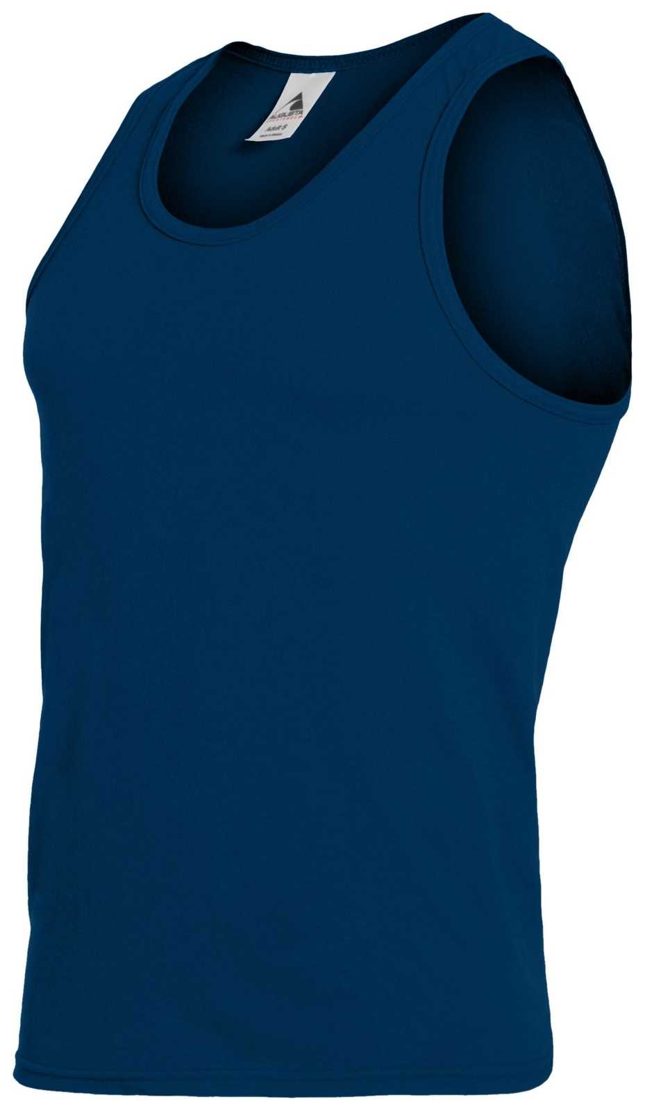 Augusta 181 Youth Poly/Cotton Athletic Tank - Navy - HIT a Double