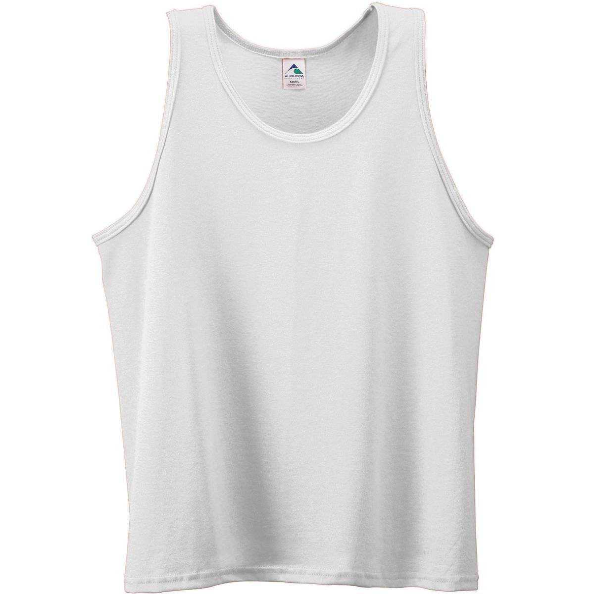 Augusta 181 Youth Poly/Cotton Athletic Tank - White - HIT a Double