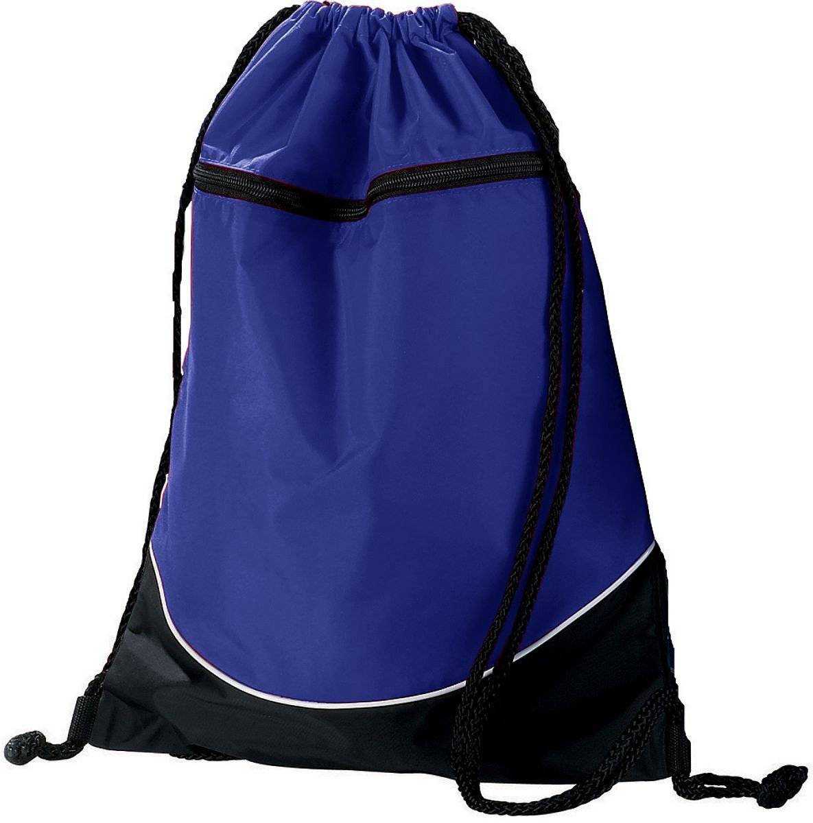 Augusta 1920 Tri-Color Drawstring Backpack - Purple Black White - HIT a Double