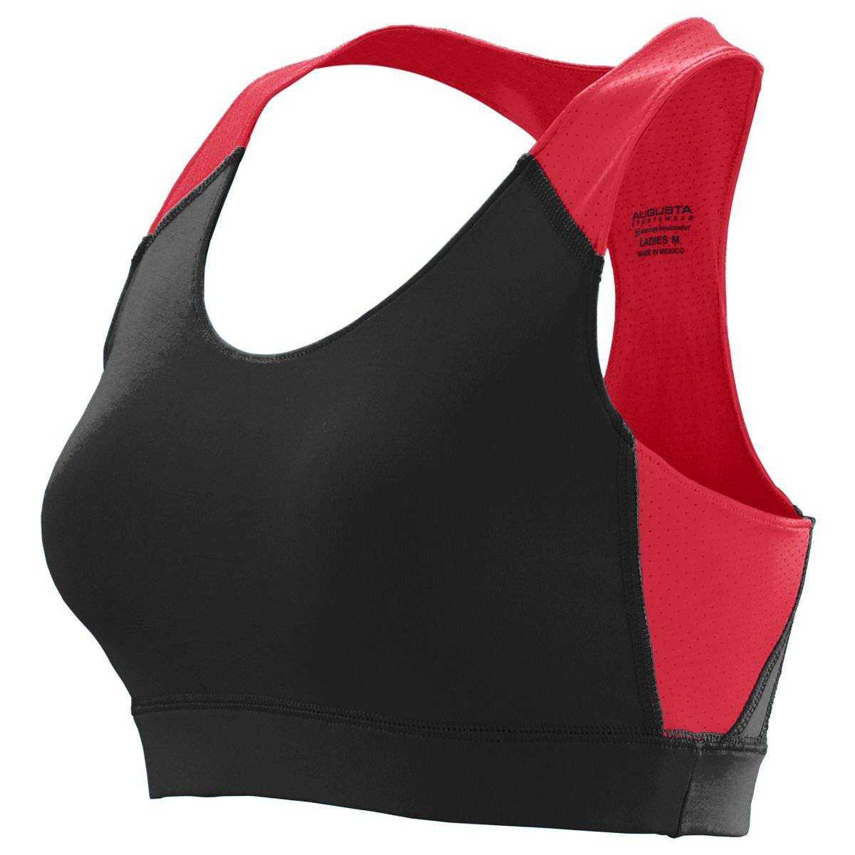 Augusta 2417 Ladies All Sport Sports Bra - Black Red - HIT a Double