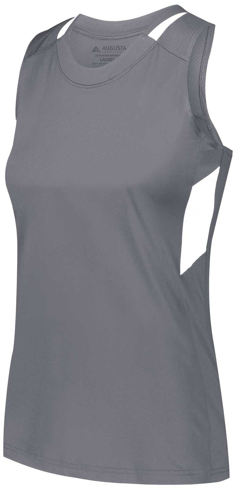 Augusta 2436 Ladies Crossover Tank - Graphite White - HIT a Double