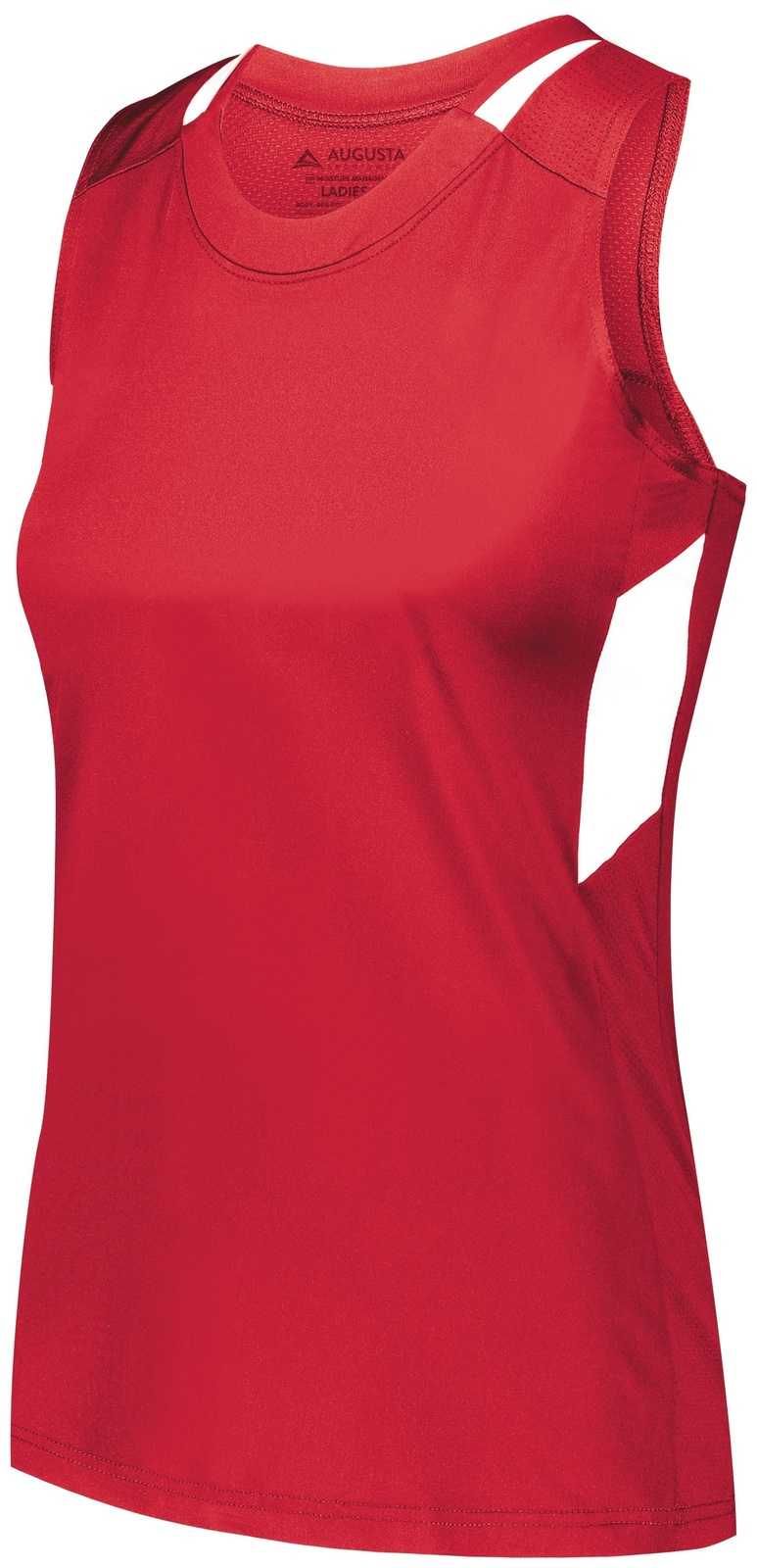 Augusta 2437 Girls Crossover Tank - Red White - HIT a Double
